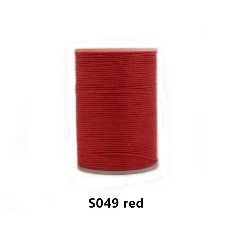 S049 red Распродажа DIY диаметр 0,55 мм кожаная круглая Вощеная швейная нить ручная прошитая полиэфирная круглая Вощеная цветная нить 40 цветов - Цвет: S049 red