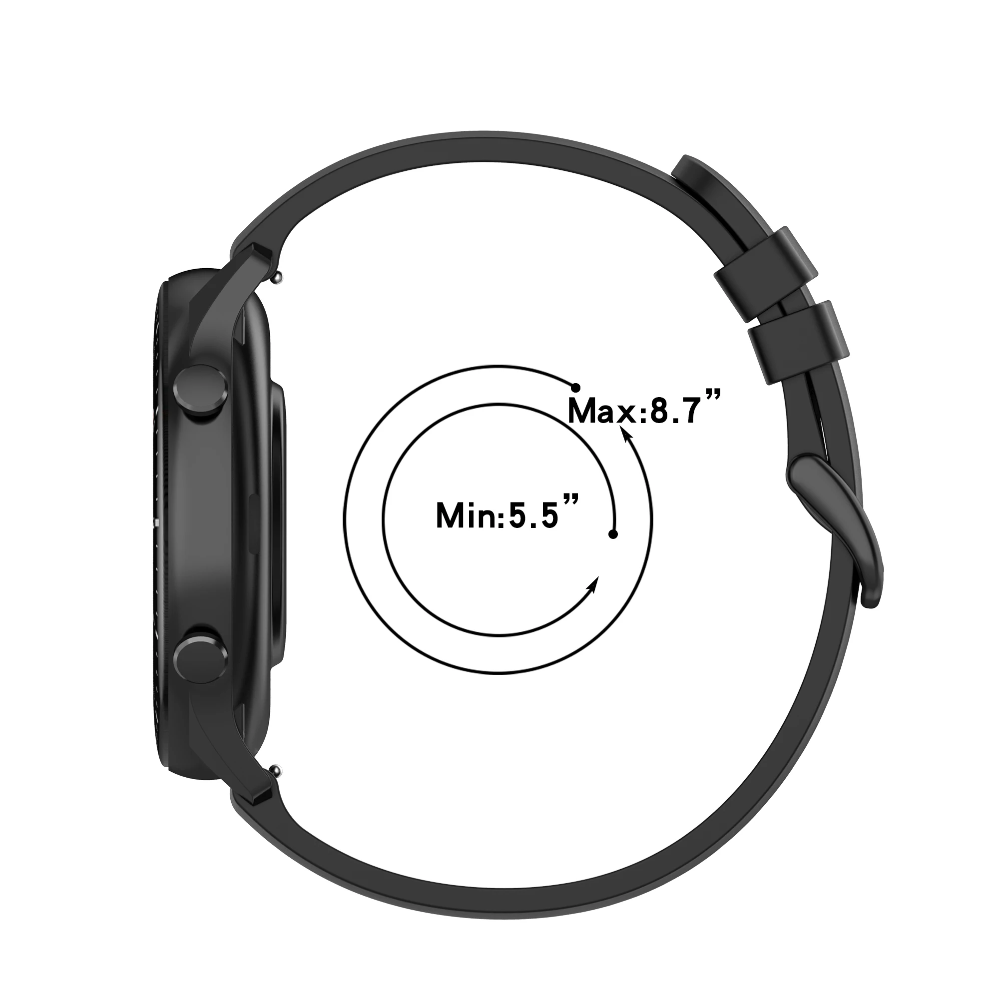 Силиконовый ремешок 20 мм/22 мм для Amazfit GTR/2/2e/GTS3 Mini/GTR 42 мм/47 мм/GTR2/2e/stratos 2/3 спортивный