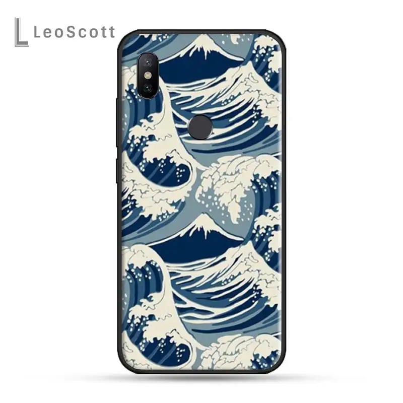 

Cover Cartoon Wave Art Japanese Phone Case For xiaomi Redmi 5 5A plus 7A 8 note 2 3 4 5 5A 6 7 GO K20 A2