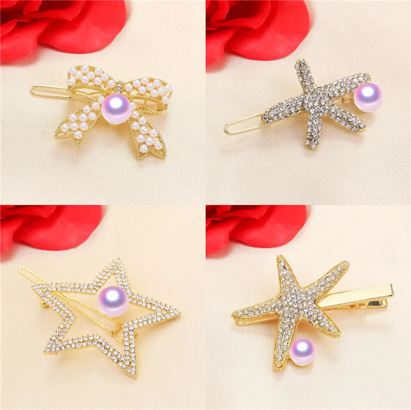 Модные заколки для волос с морскими звездами комплектующие ювелирные изделия