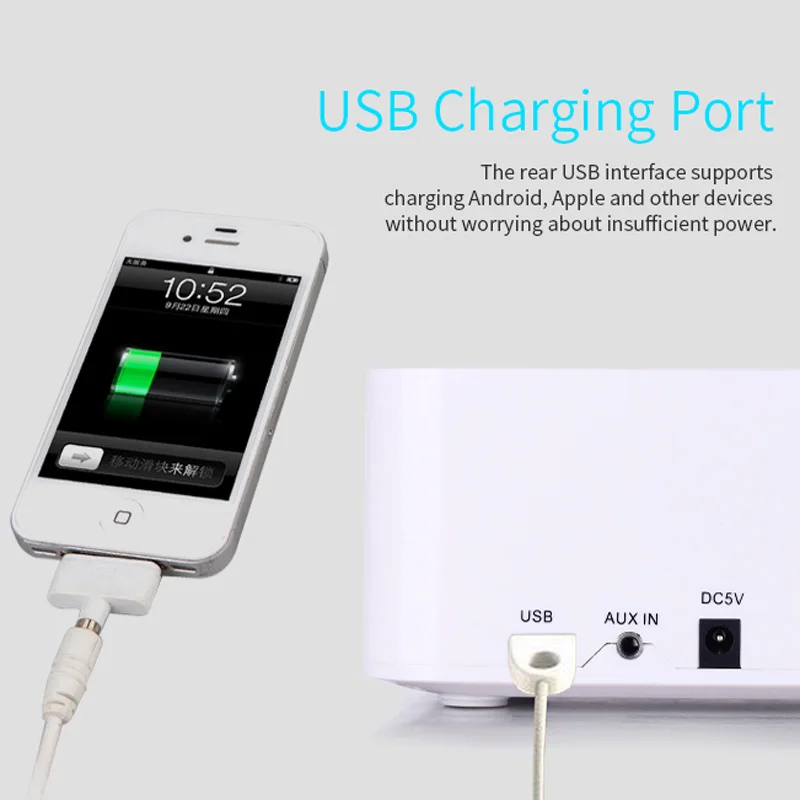 Bluetooth USB зарядная док-станция динамик с расширенным NFC FM радио Будильник для Iphone 6 7 8 X для samsung huawei Xiaomi