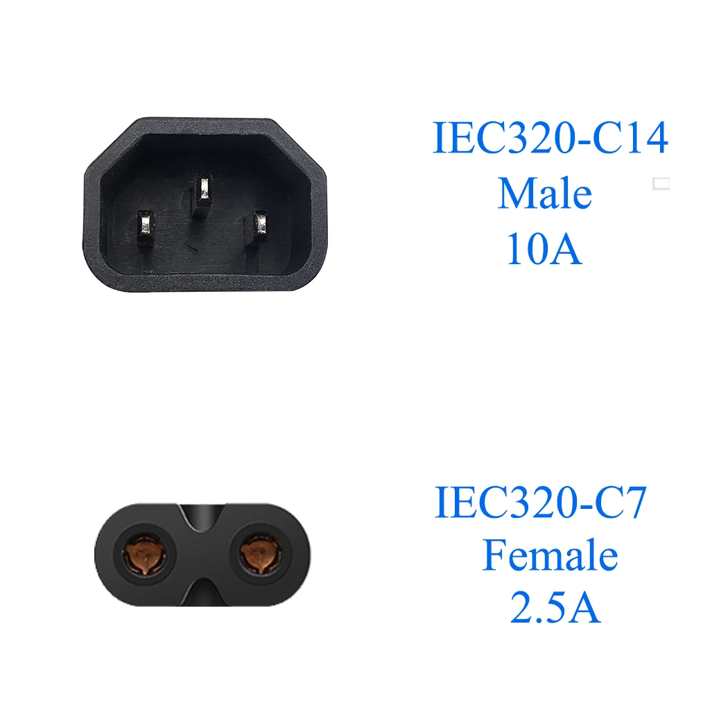 Jorinдо 0 3 м/1 фут IEC320 C14 к C7 Кабель питания Шнур Рисунок 8 Разъем pulg адаптер кабель