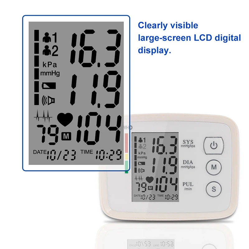 

1 Set Digital Arm Blood Sphygmomanometers Pressure Monitor LED Digital Display Voice Style Home Accurate Measuring Device