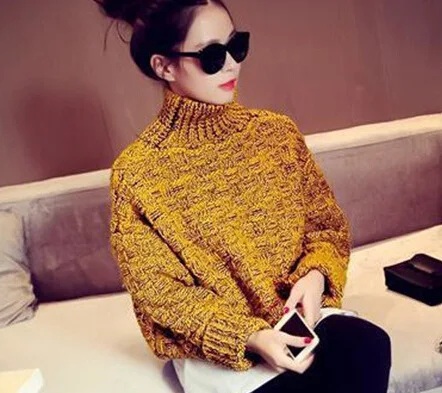 Новое поступление 0 5 плотный зимний вязаный женский свитер с воротником хомут