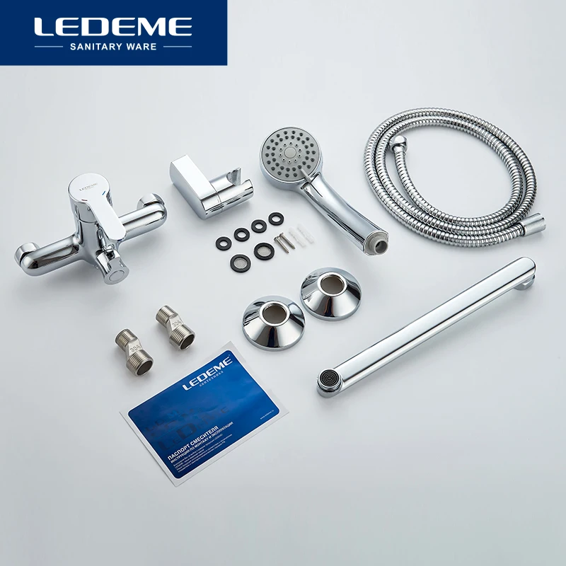 LEDEME Смеситель для ванны с длинным изливом 300 мм. латунь Цвет: хром L2203|faucet bath|faucet wall