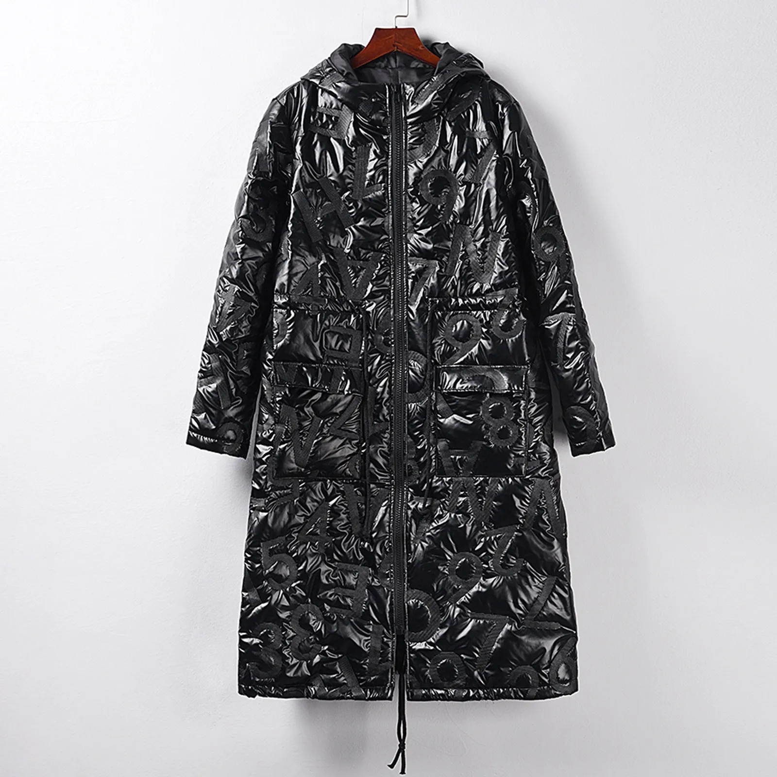 

Plus Size Pocket Women Winter Warm Coat Slim Fit Long Coat Outwear Loose Solid Color Plus Size Women's Clothing