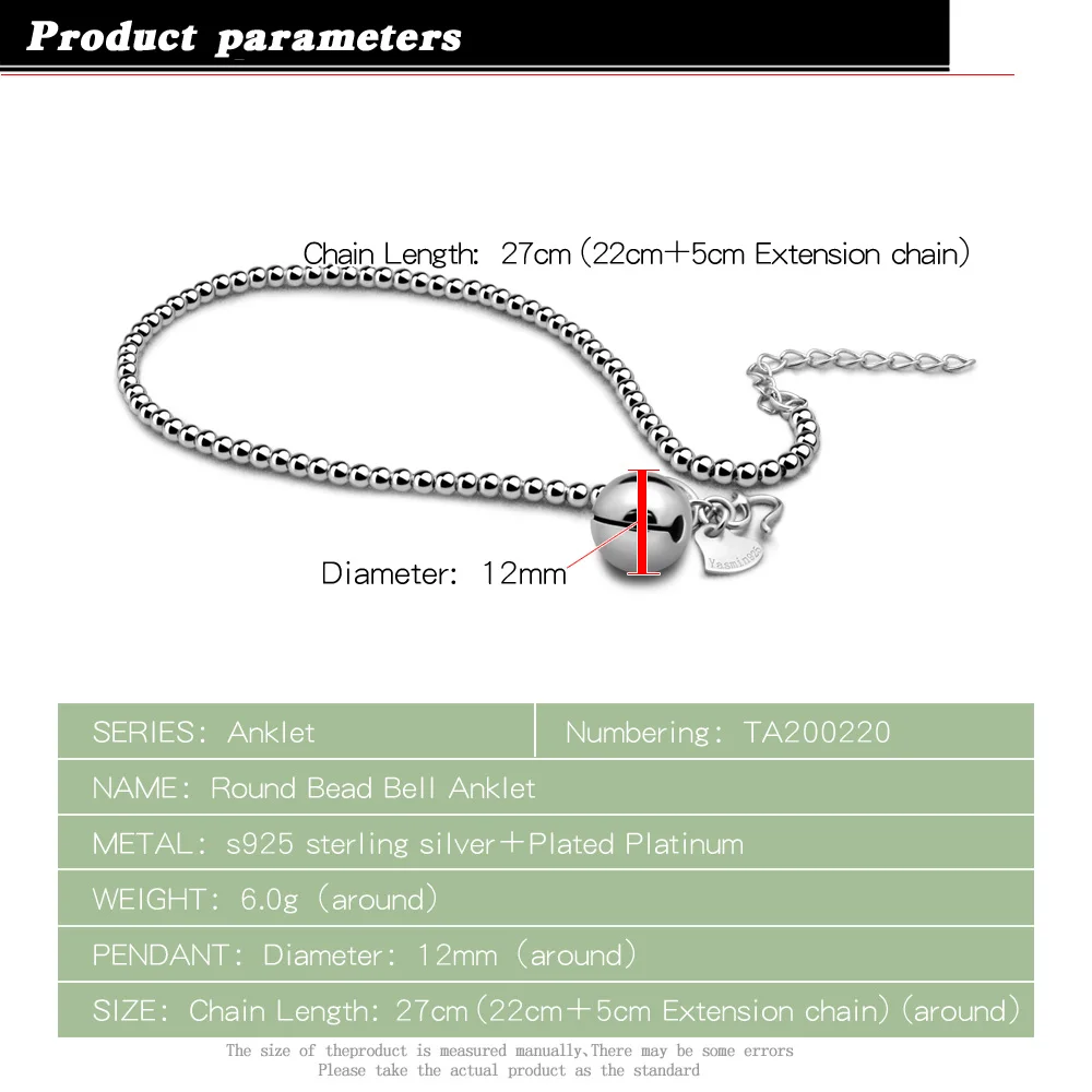 Женский браслет на ногу из серебра 925 пробы с бусинами|925 sterling silver anklets|silver ankletsterling