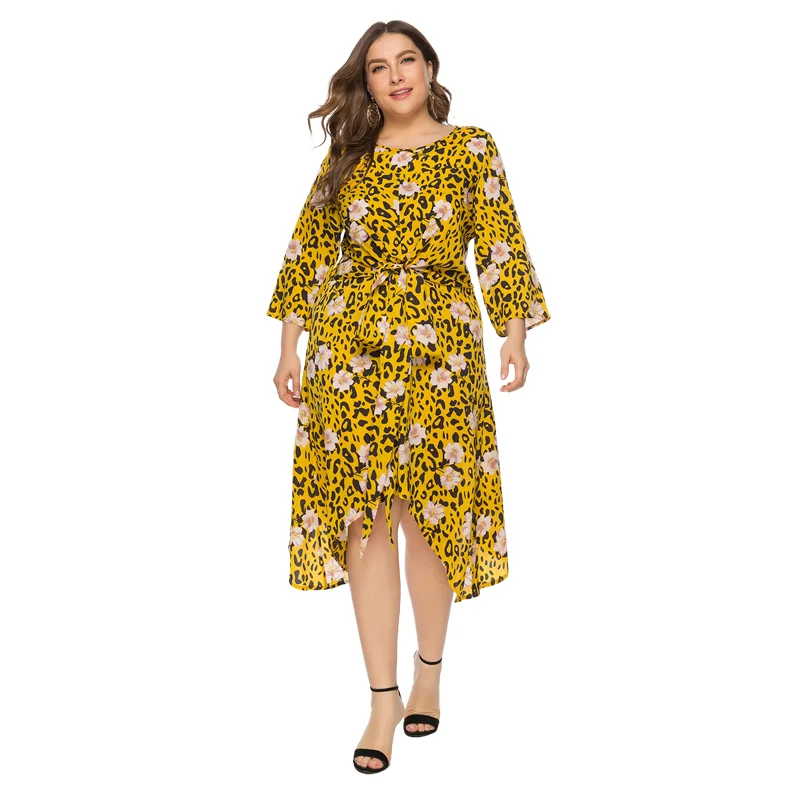 

Женское платье-макси с круглым вырезом, с поясом