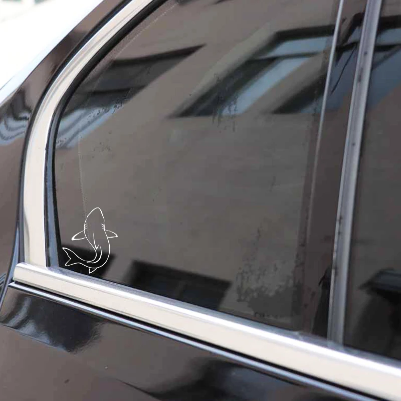 

YJZT 11.9CM*15.3CM Shark Hollowing Out Pattern Car Sticker Bumper Vinyl Decal Black/Silver C4-2335