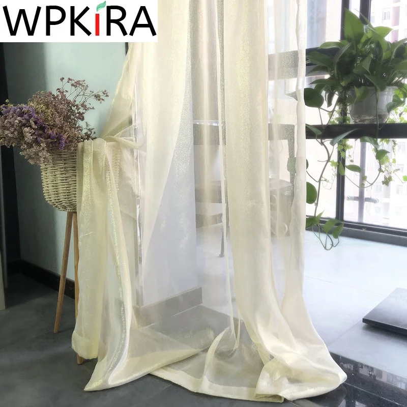 

Shiny Golden Striped Sheer Curtain for Living Room Home Decor Nordic Simple Tulle Window Drapes Kitchen Voile Cheap WP395H