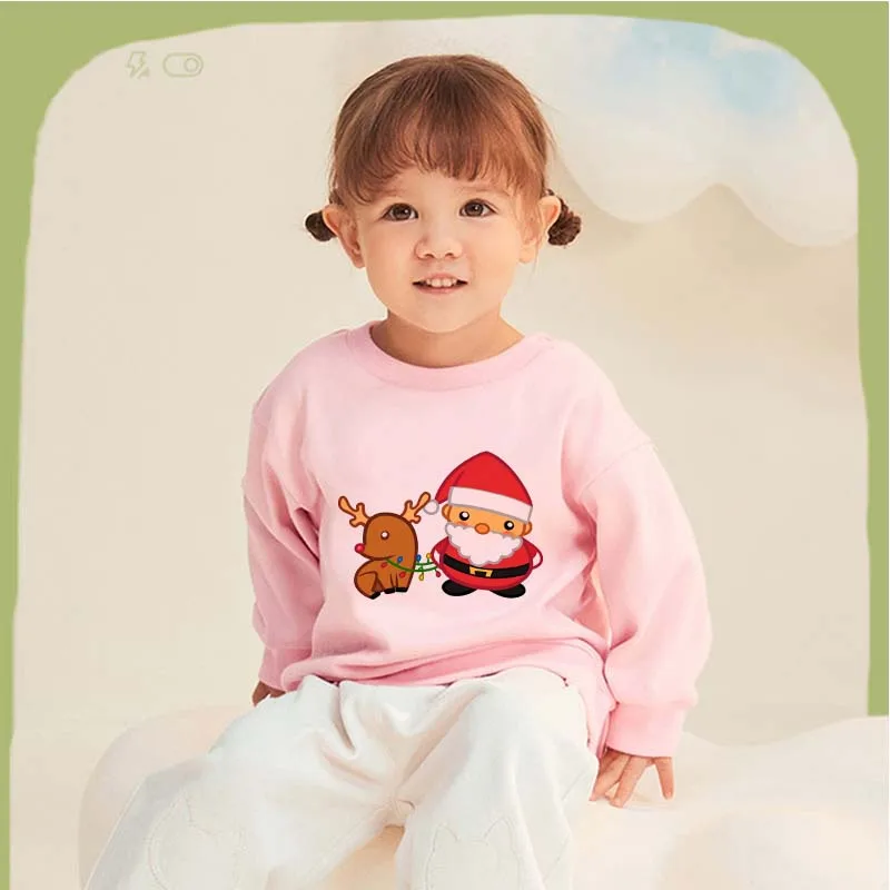 

New 2021 Child Boy T Shirt Christmas Wreath Baby Girl Sweatshirt Kid Boys Girls Tops Christmas ​Sweet Winter Crew Neck Unisex
