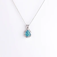 simple and elegant drop shaped blue pendant necklace fashion femininity wedding party jewelry birthday gift