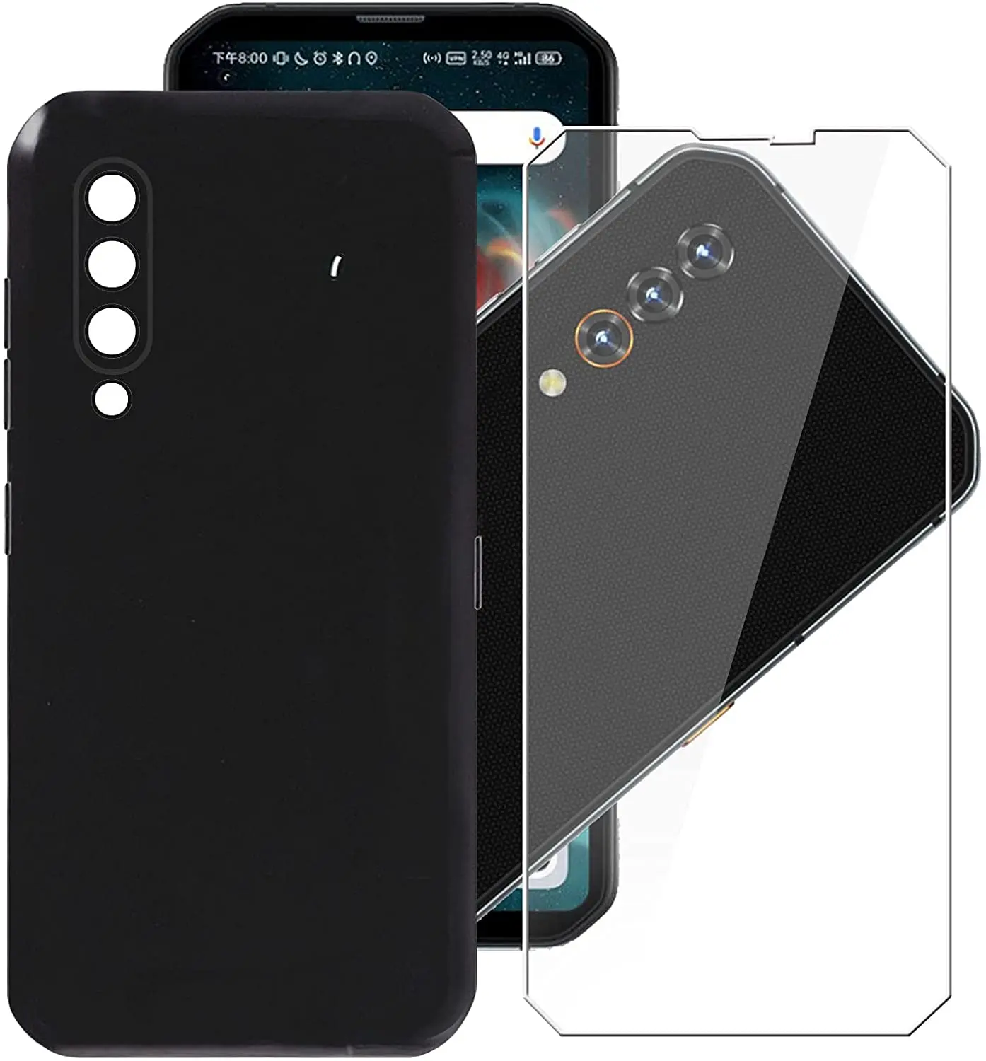 2-в-1 Экран протектор + чехол для телефона Blackview BL6000 Pro 5G Стекло анти-шок on выхлопных