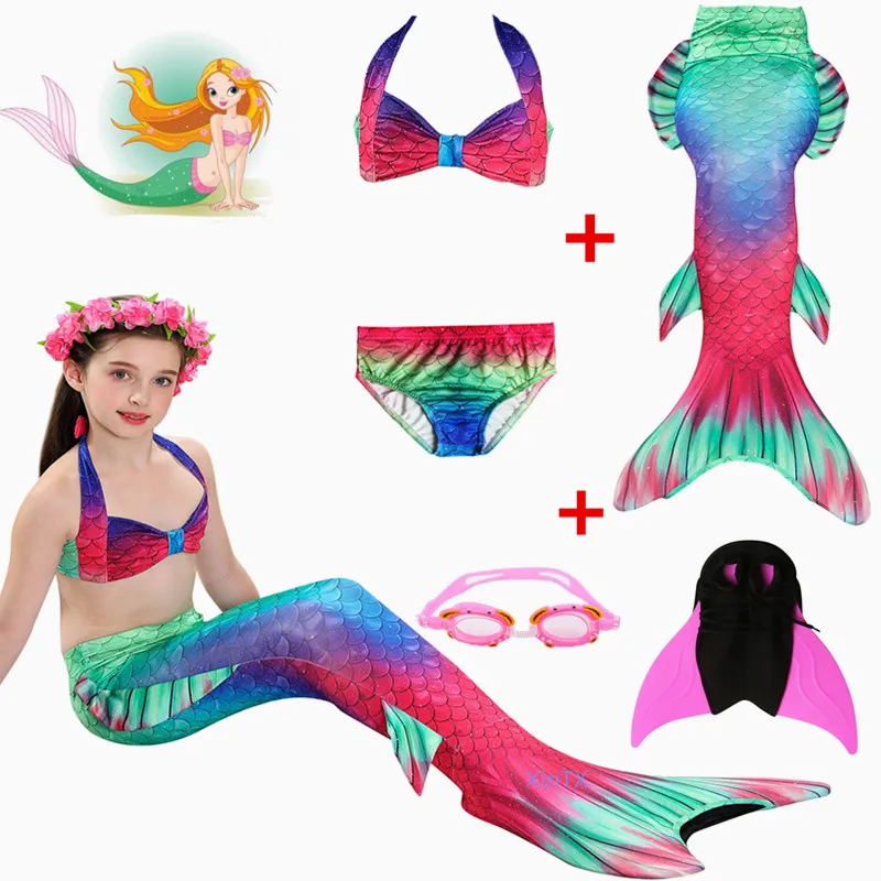 Новое поступление 2019 года купальный костюм Ариэль с хвостом русалки и плавником