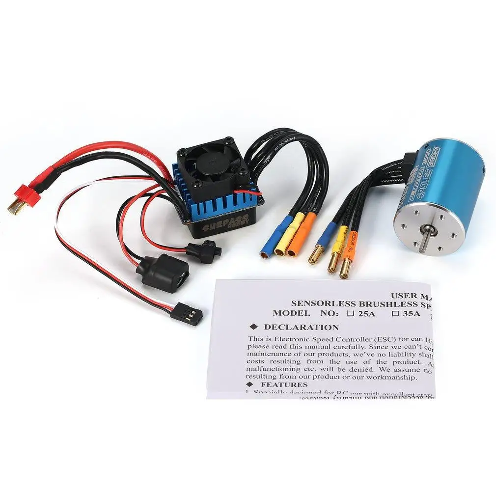 

SURPASS HOBBY 3650 3100KV Brushless Sensorless Motor With 45A ESC Combo Set For 1/10 RC Car Truck Part Accessories