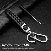 2pc car keychain car logo 3d metal leather key ring auto pendant styling for citroen c4 c3 c5 berlingo car accessories key chain