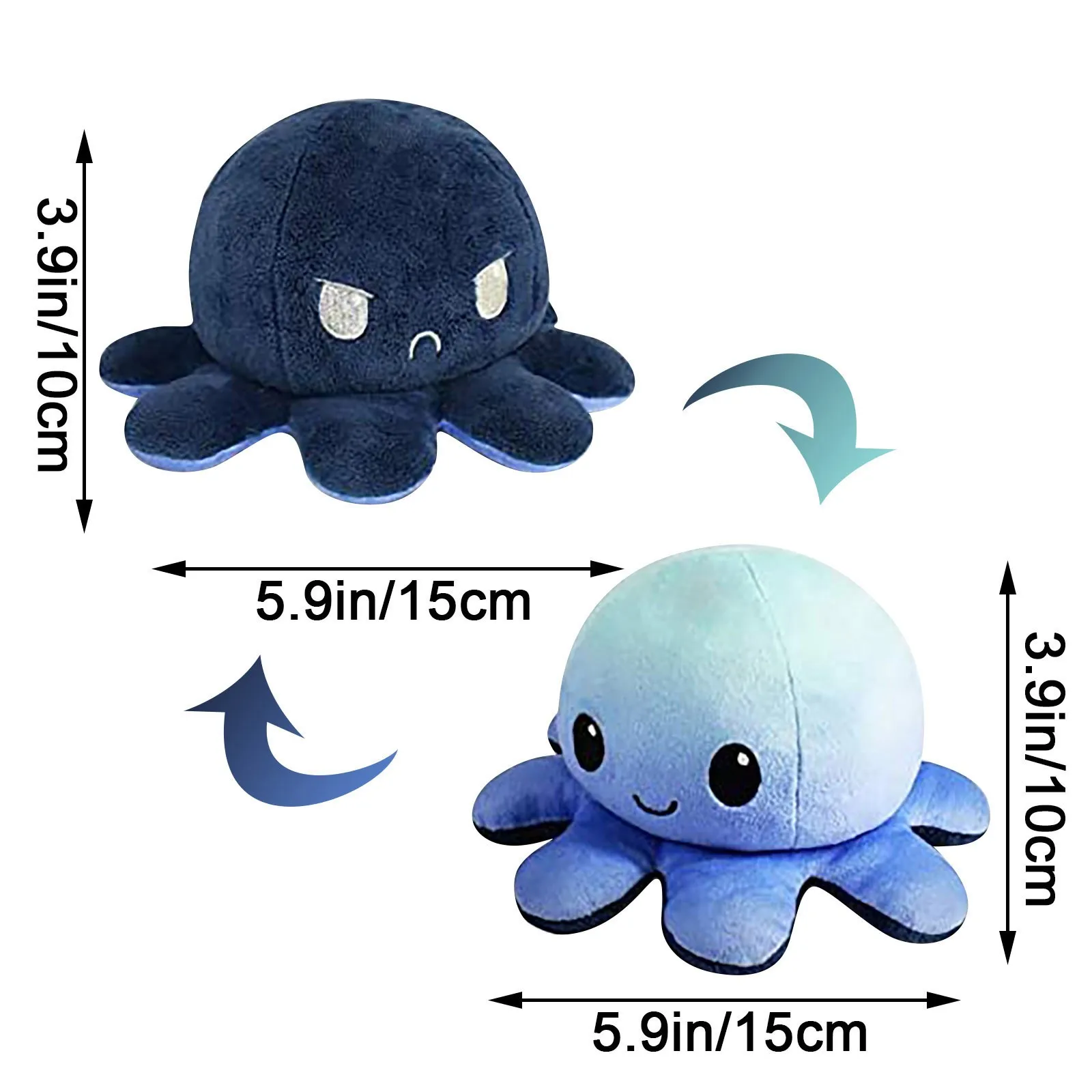 

Plush Octopu Double-sided Dolls Kawaii Peluche Filled Doll Colorful Animal Octopus Two-side Creative Mascots Birthday Gift