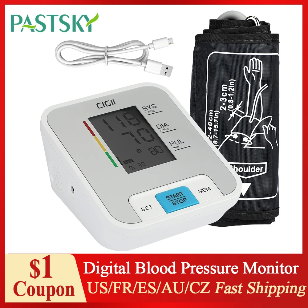 

Blood Pressure Monitor Upper Arm Automatic Digital Blood Pressure Monitor Large Cuff Home BP Sphygmomanometers with LCD Display
