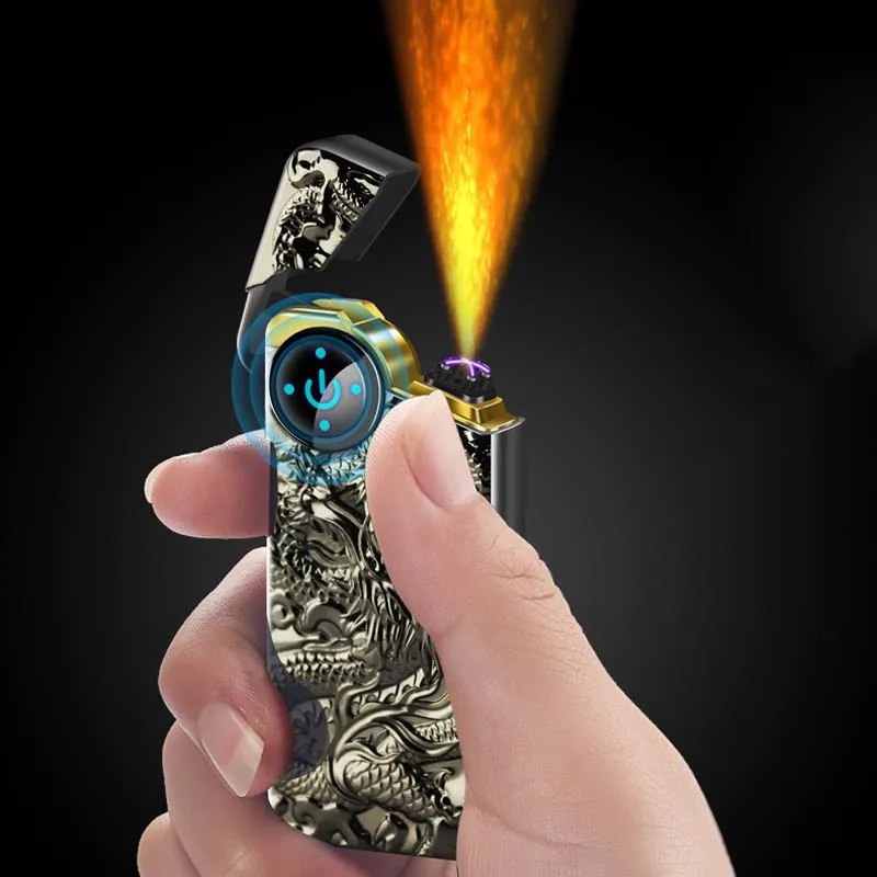 USB зажигалка с двойной дугой сенсорный переключатель Электронная ветрозащитная