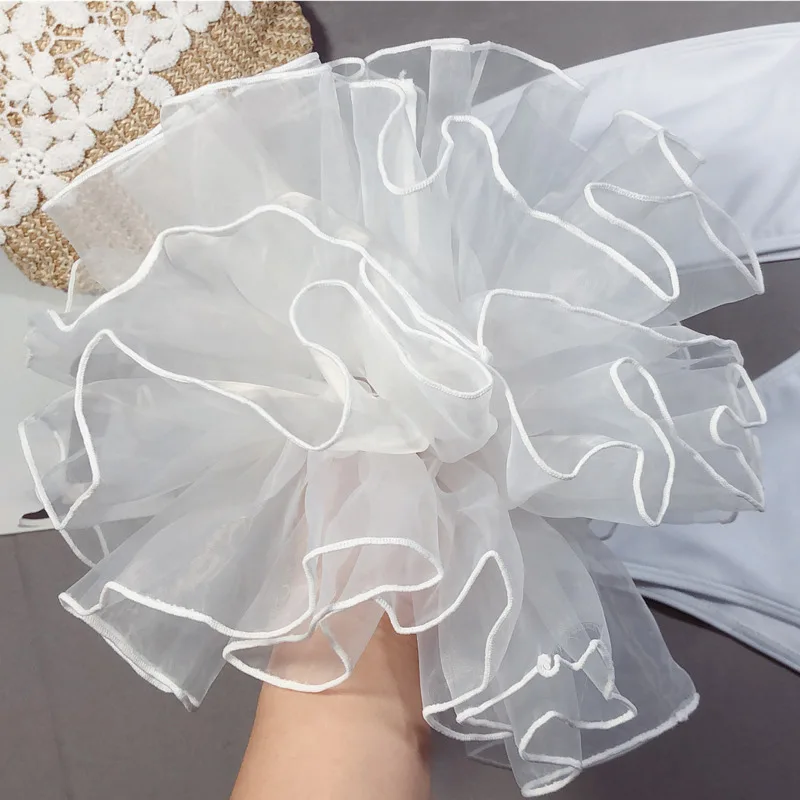 Сексуальный купальник Feditch с оборками в виде Розы женское однотонное Сетчатое