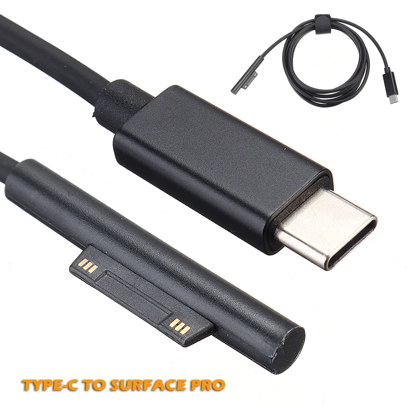 

1,8 м черный высококачественный USB Type-C разъем для поверхности портативный PD зарядный кабель для ноутбука/Pro 6 5 4 3