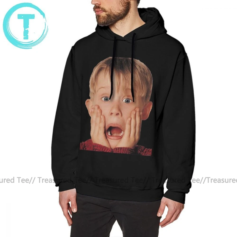 Худи Alone Macauly Culkin из дома Alone толстовки XL мужской пуловер толстовка Хлопок Уличная черная длинная теплая толстовка