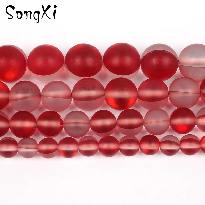 Натуральные матовые красные блестящие бриллианты 6 мм-12 мм круглые бусины для