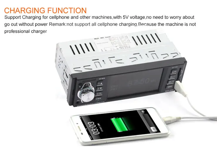 Авторадио 1 Din Bluetooth автомобильное радио 4 дюймов TFT экран 1080P видео Mp5 Плеер FM/USB SD AUX