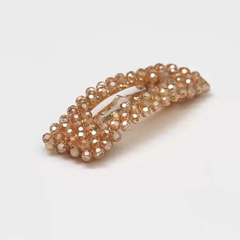 1pc Crystal Handmade Girls Hair Clip Solid Bobby Barrette Arcylic Rhinestone Women Hollow Styling Accessories | Красота и здоровье