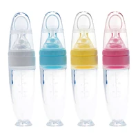 silicone babys feeding spoon silicone food supplement childrens rice paste bottle cute soft non slip for babyfood container