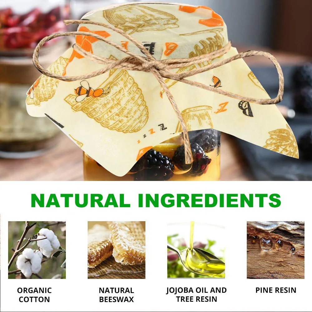 6/3 шт многоразовые пчелиный воск обертывание сэндвич и пищевая обертка моющиеся