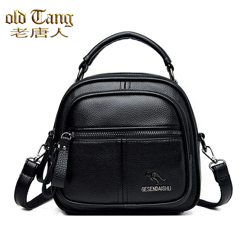 

OLD TANG Pu Leather Solid Color Women Waterproof Backpacks Shoulder Bags for Women 2020 New Designer Fashion Backpack Sac A Main