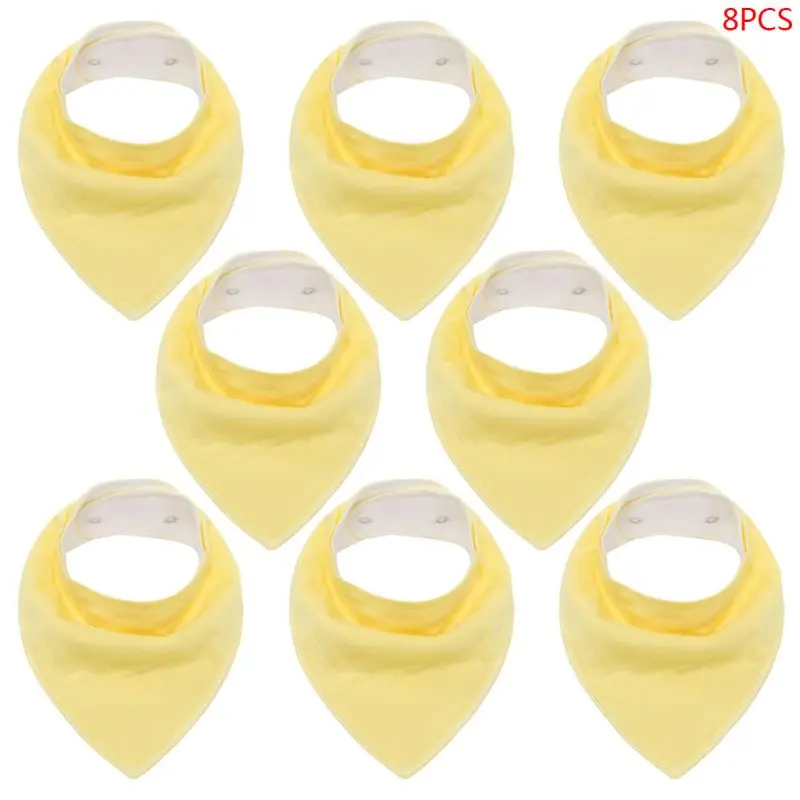 

8 Pcs/set Baby Bibs Newborn Cotton Pure Color Saliva Towel Triangle Infants Teething Breastfeeding Towels