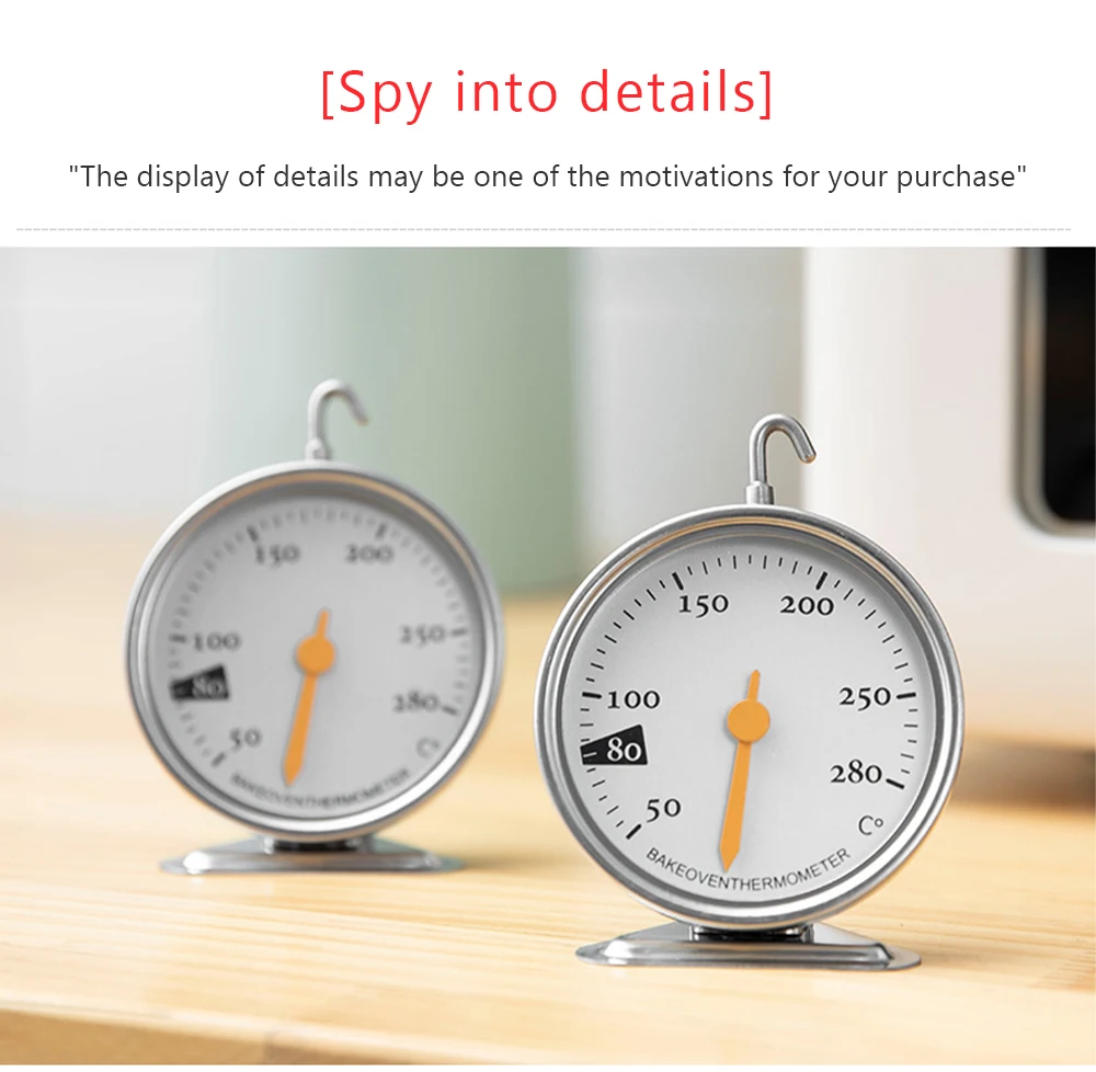 

50-280 Degree Stainless Steel Oven Thermometer Special Food BBQ Measuring Thermometers Baking Tools Kitchen Accessories