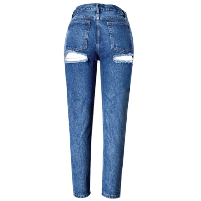 Ass Hole Butt Ripped Jeans For Women Butt Lift Highwaist Jeans Woman Mom Oversized Jeans  Skinny High Waisted Jeans