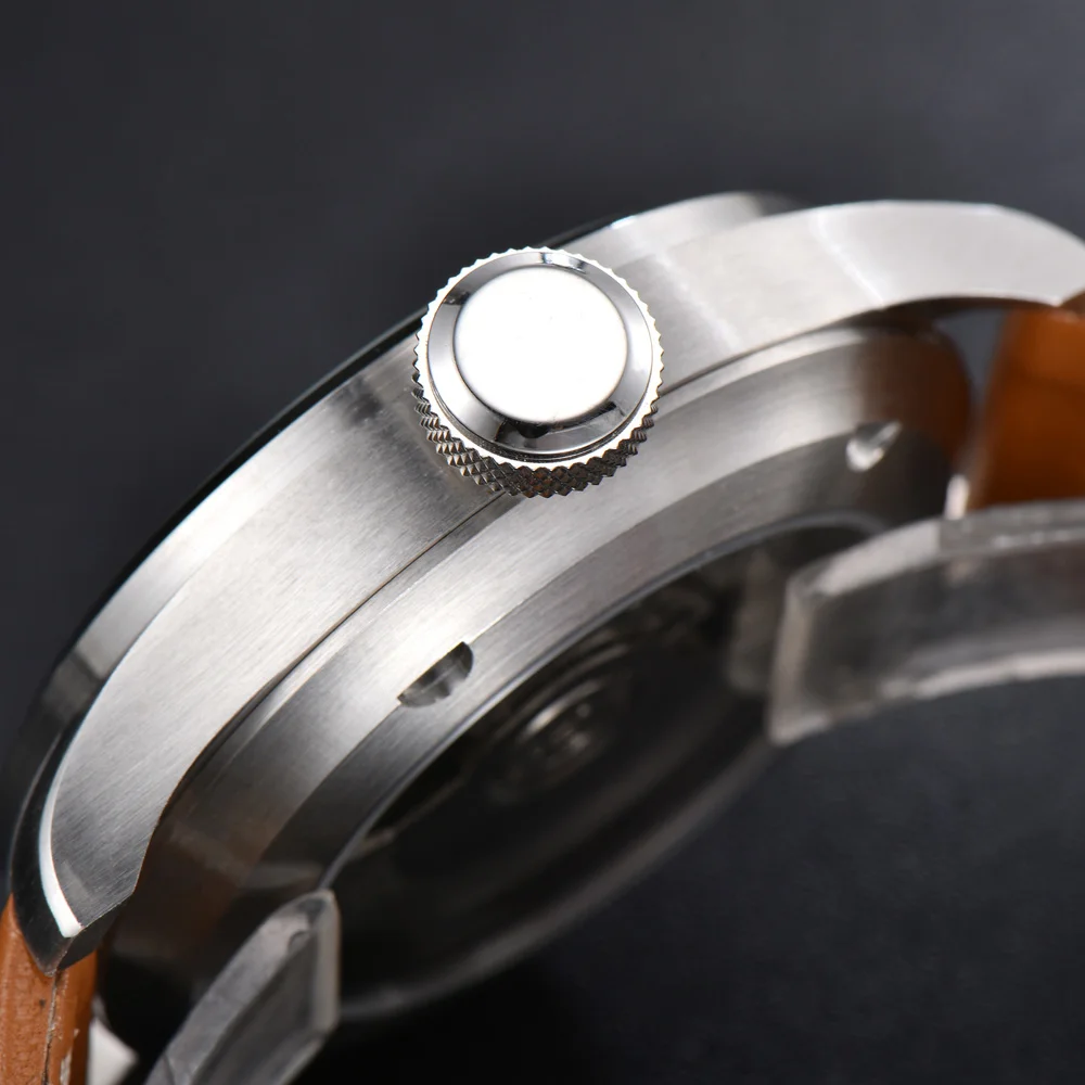 Parnis 46 мм черный циферблат Мужские механические часы светящиеся