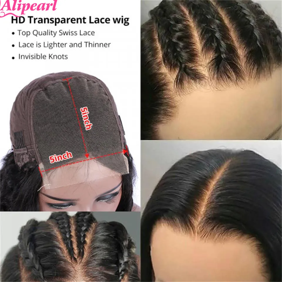 Парик из человеческих волос для чернокожих женщин 6x6 глубокая волна закрытие