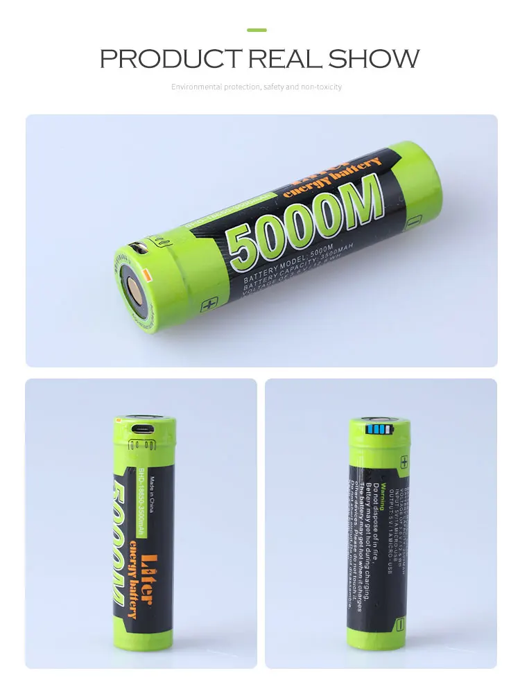 1pcs Liter energy battery Power bank 4 LED Indicator USB 5000M 18650 3.7V 3500mAh Intelligence Li-ion Rechargeable Battery