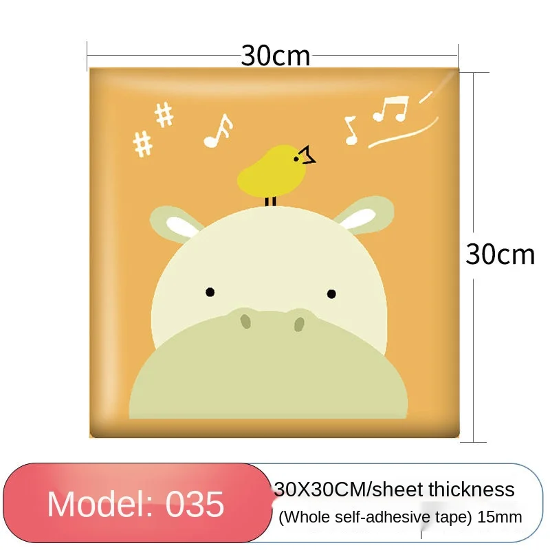 

Home Baby Bumper Cartoon Wall Stickers Self-adhesive Surrounding Bedside Children's Room Wall Decoration 3D Foam Wall Panel Wood