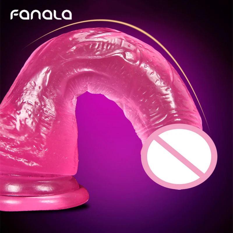 Милая Розовая прозрачная присоска огромный фаллоимитатор силиконовый для