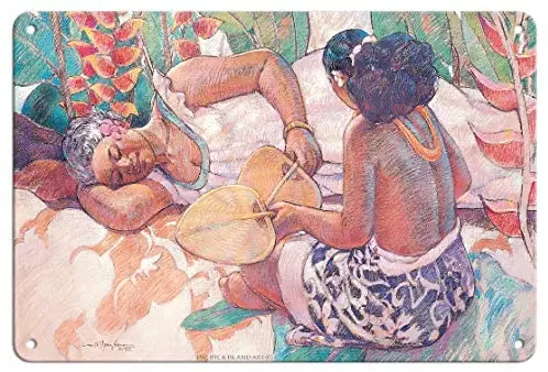 Heliconia-портрет двух родных Гавайских женщин-из оригинального цвета рисунок Сьюзан