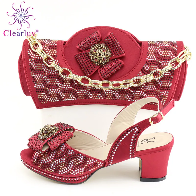

New Arrival Italian Shoes and Bags Set African Matching Shoes and Bags Italian In Women Nigerian Women Wedding Shoe