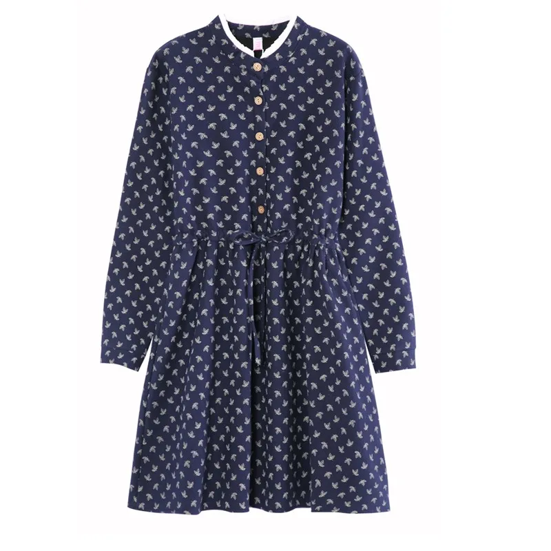

Female Autumn Winter Dress Single-breasted Vintage Dot Dress Plus Velvet Warm Long Sleeve Women's Corduroy Dresses