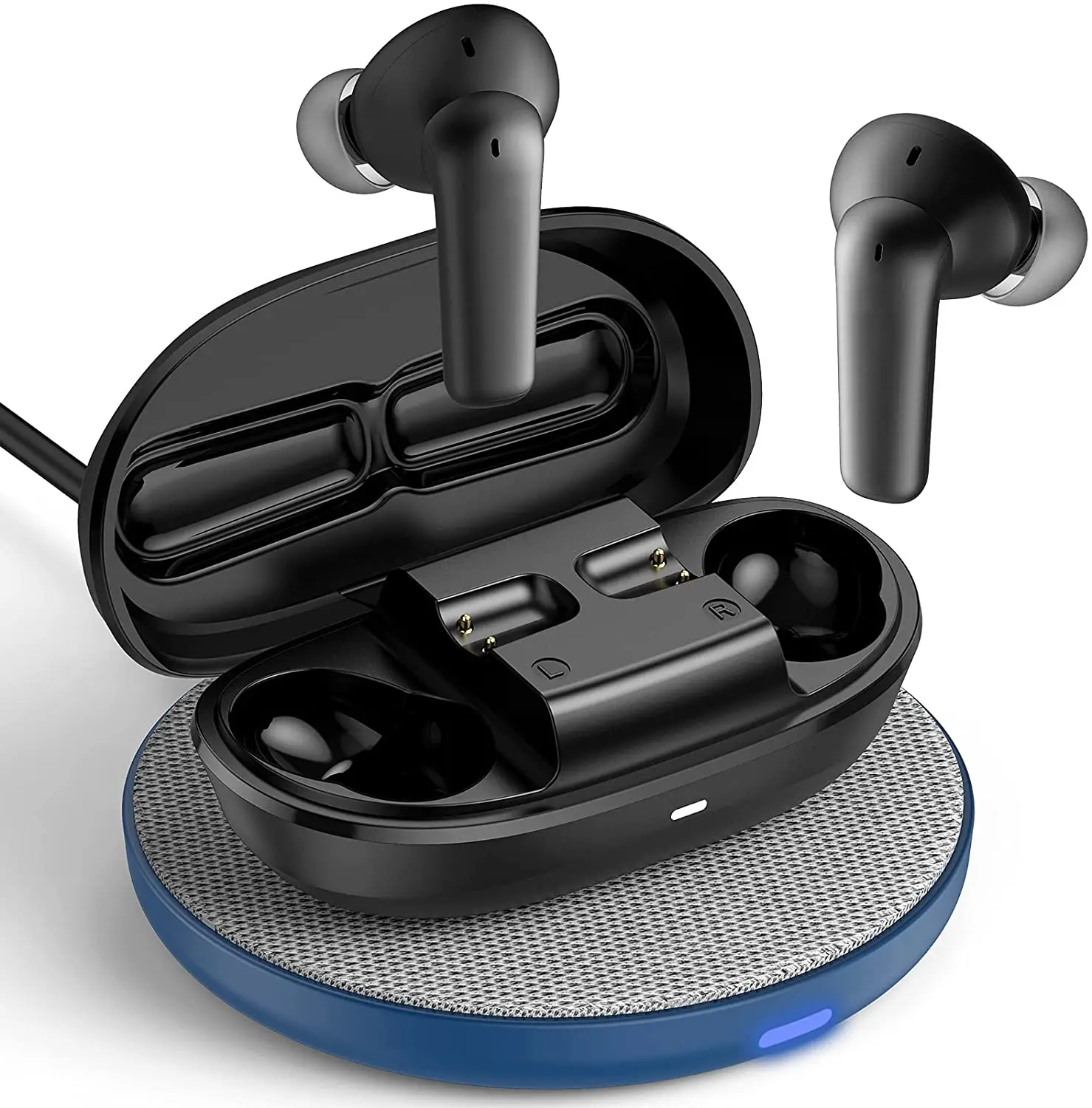

Wireless Earbuds Active Noise Cancelling, NyPots A8 ANC Bluetooth Earbuds Wireless Charging, Transparent Mode BASS+ Headphones,