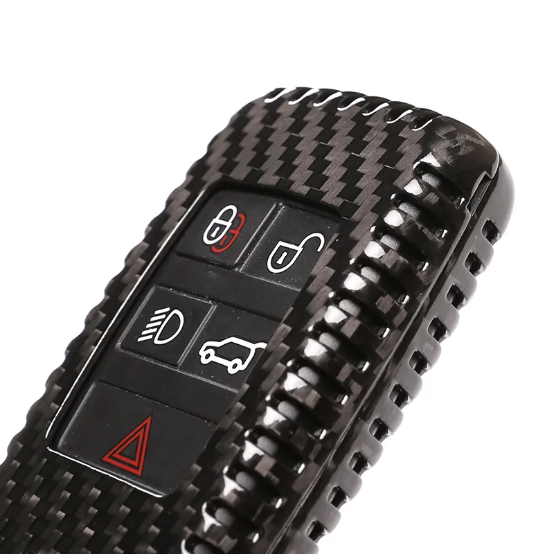 Автомобильные аксессуары для Jaguar E-PACE, 2018, 2019, 2020, 2021, из углеродного волокна, черный корпус ключа автомобиля, защитный чехол