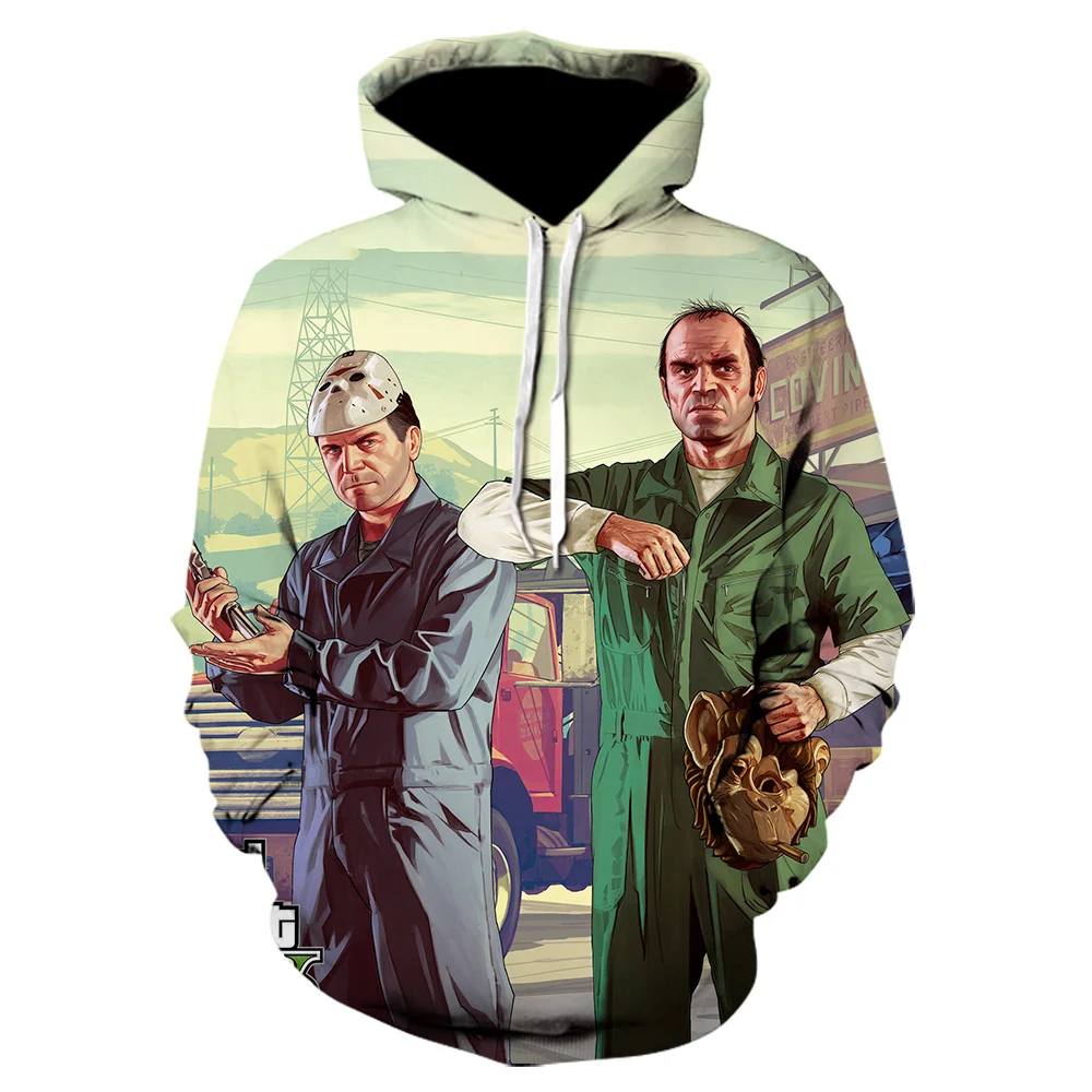 Новые толстовки уличная мода для мужчин/женщин Горячая игра GTA 5 3D принт два