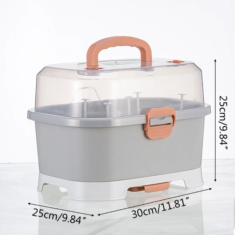 

Baby Feeding Bottle Drying Rack Cupboards Container Newborn Baby Nursing Bottle Storage Box Dustproof Tableware