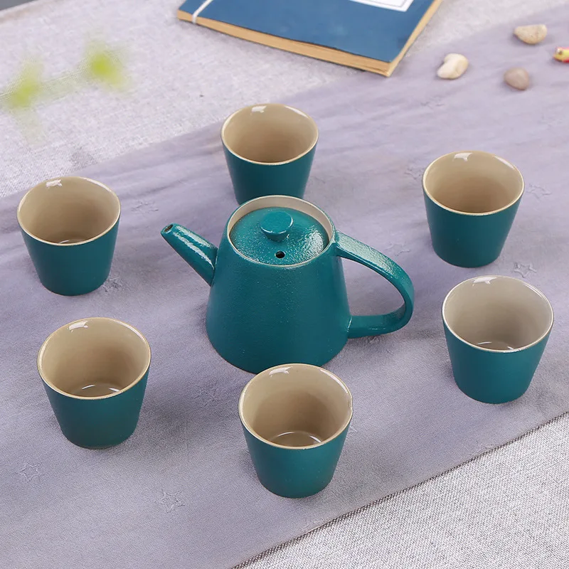 Керамический матовый чайный набор ручной работы украшение для китайской чайной