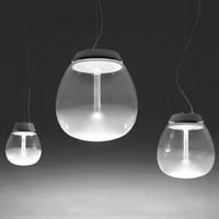 creative transparent glass design led single head pendant lamp nordic simple ball polished hardware home bar decoration lighting