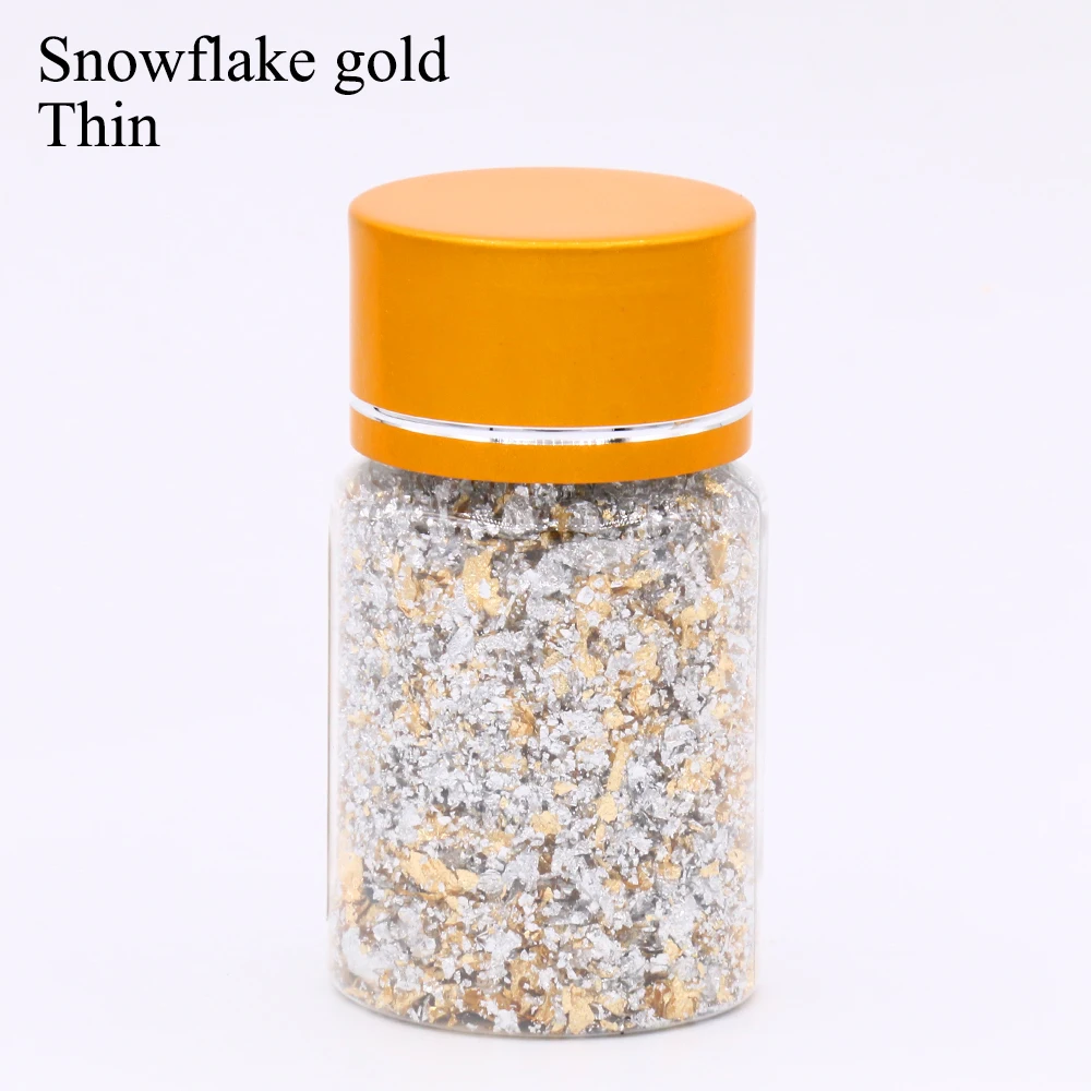 Gold Silver(thin) Имитация золотых листьев хлопья медные хлопья для скользящего искусства украшения Серебряная медная Золотая фольга осколки золотые хлопья ремесло - Цвет: Gold Silver(thin)